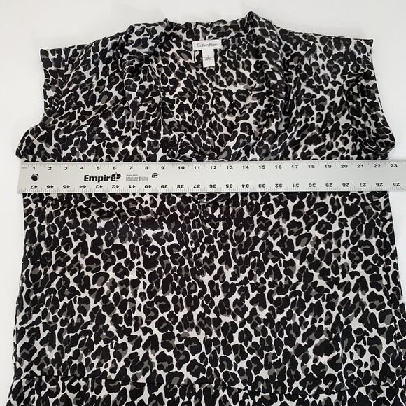 Calvin Klein Top Womens Large Animal Print Cheetah Leopard Career Work Mob Wife - Picture 5 of 7